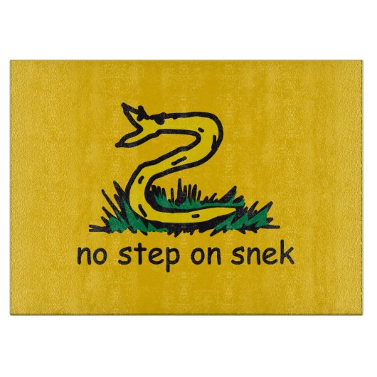 Keine Schritte auf snek memes Gadsden parody SnekR Schneidebrett (Vorderseite)