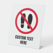 Keine Schuhe erlaubt Verbotene Fußschritte Sockelschild (Vorderseite)
