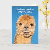 Keine Schuhe Kein Shirt Keine Problama Llama Rente Karte (Gelbe Blume)