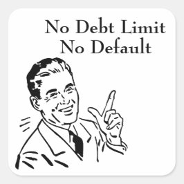 Keine Schulden, kein Standard Quadratischer Aufkleber