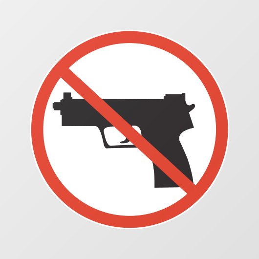 Keine Schusswaffen im Geschäft oder Unternehmen Fensteraufkleber (Blatt)