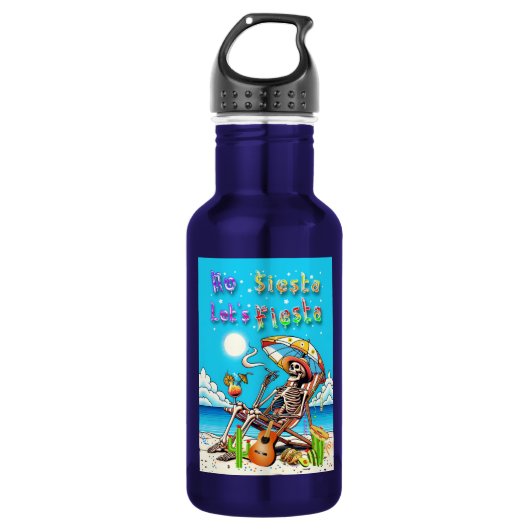 Keine Siesta Let's Fiesta Edelstahlflasche (Vorderseite)