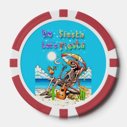 Keine Siesta Let's Fiesta Pokerchips (Vorderseite)