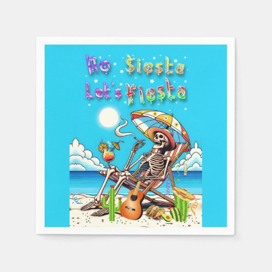 Keine Siesta Let's Fiesta Serviette (Vorderseite)