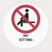 Keine Sitze, Verbotszeichen Etiketten (Design 2)