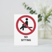 Keine Sitze, Verbotszeichen Postkarte (Stehend Vorderseite)