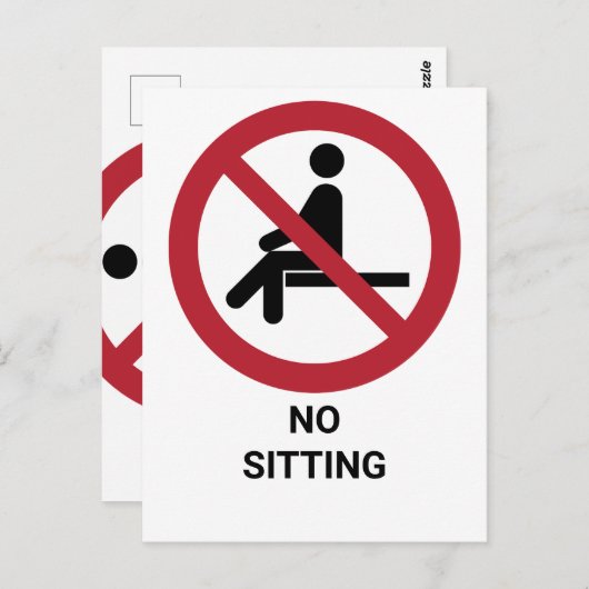 Keine Sitze, Verbotszeichen Postkarte (Vorne/Hinten)