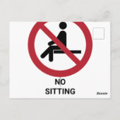 Keine Sitze, Verbotszeichen Postkarte (Rückseite)