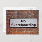 Keine Skateboarding Postkarte (Vorne/Hinten)