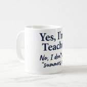 "Keine Sommerpause" Sarkastischer Spruch Kaffeetas Kaffeetasse (Vorderseite Links)