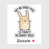 Keine sonnige Nose Funny Rabbit Puns Aufkleber (Blatt)