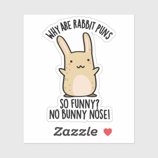 Keine sonnige Nose Funny Rabbit Puns Aufkleber (Blatt)