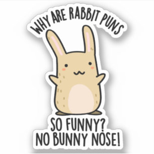 Keine sonnige Nose Funny Rabbit Puns Aufkleber