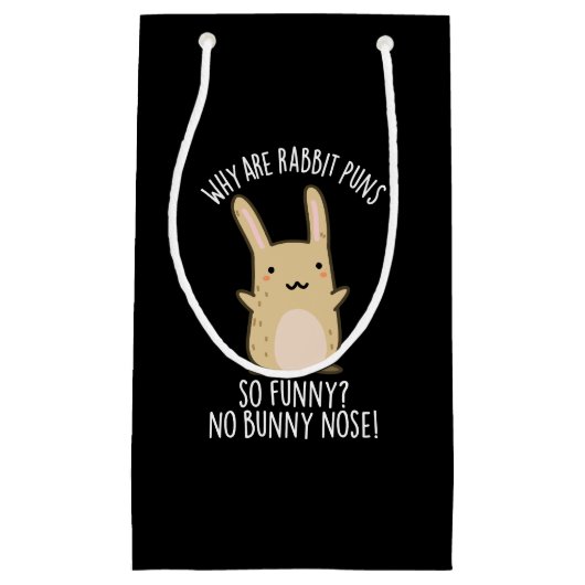 Keine sonnige Nose Funny Rabbit Puns Dark BG Kleine Geschenktüte (Vorderseite)