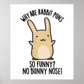 Keine sonnige Nose Funny Rabbit Puns Poster (Vorne)