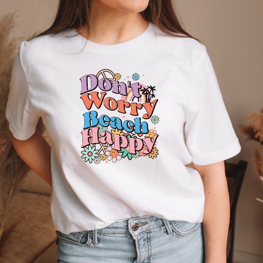 Keine Sorge Beach Happy Shirt Trendy Retro T-Shirt