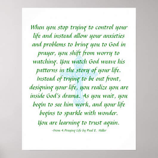 Keine Sorge - beten und beobachten Poster (Vorne)