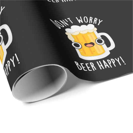 Keine Sorge Biere Happy Funny Drink Pun Dark BG Geschenkpapier (Rolleneckpunkt)