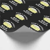 Keine Sorge Brie Happy Funny Cheese Pun Dark BG Geschenkpapier (Ecke)