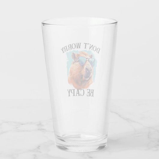 Keine Sorge Capy Happy Capybara Glas (Rückseite)