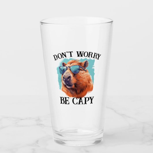 Keine Sorge Capy Happy Capybara Glas (Vorderseite)
