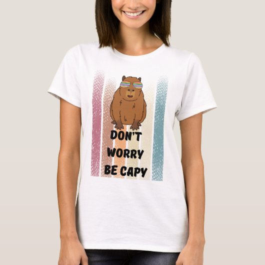 Keine Sorge, Capy, Niedlich Capybara, Funny White T-Shirt (Vorderseite)