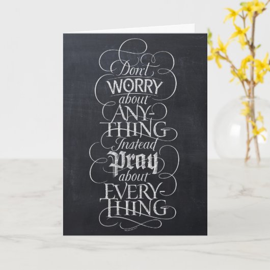 KEINE SORGE - Christliche Kalligraphie Karte (Gelbe Blume)