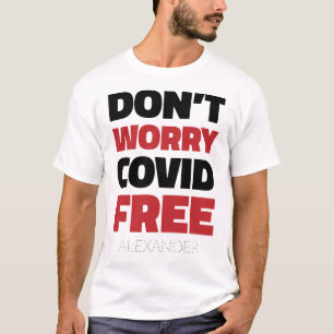 Keine Sorge Covid Free Funny Text Red Black Name T-Shirt