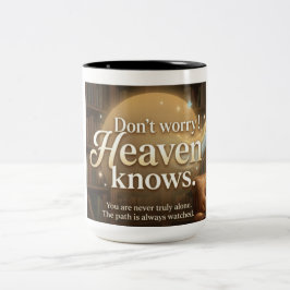 Keine Sorge! Der Himmel weiß Bescheid Zweifarbige Tasse