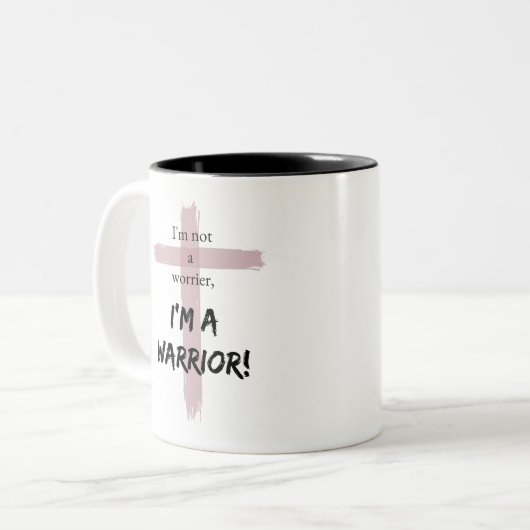 Keine Sorge, ein Krieger! Zweifarbige Tasse (Vorderseite Links)