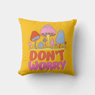 Keine Sorge - farbenfroher Kawaii Mushroom Kissen