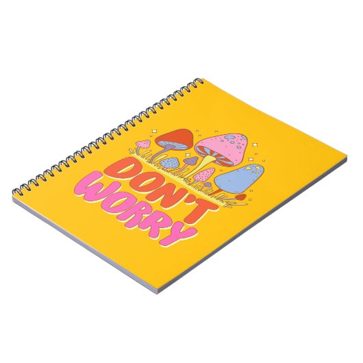 Keine Sorge - farbenfroher Kawaii Mushroom Notizblock (Linke Seite)