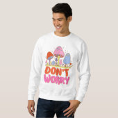 Keine Sorge - farbenfroher Kawaii Mushroom Sweatshirt (Vorne ganz)
