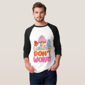 Keine Sorge - farbenfroher Kawaii Mushroom T-Shirt (Vorne ganz)