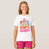Keine Sorge - farbenfroher Kawaii Mushroom T-Shirt (Vorne ganz)