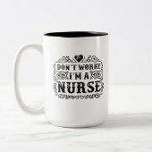 Keine Sorge, ich bin ein Krankenherz, Zweifarbige Tasse (Links)