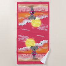 Keine Sorge Koala auf einem Sonnenuntergang Strand