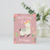 Keine Sorge Llama Postkarte (Stehend Vorderseite)