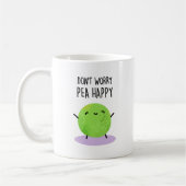 Keine Sorge Pea Happy Funny Pea Pun Kaffeetasse (Links)