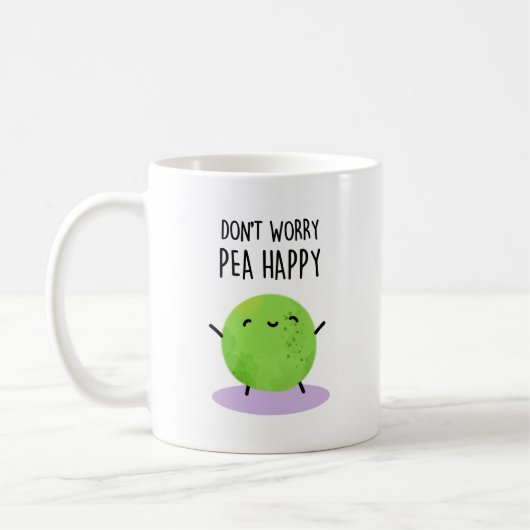 Keine Sorge Pea Happy Funny Pea Pun Kaffeetasse (Links)