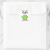 Keine Sorge Pea Happy Funny Pea Pun Runder Aufkleber (Tasche)