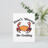 Keine Sorge - sei Crabby Postkarte (Stehend Vorderseite)