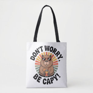 Keine Sorge, sei ein Capy – Retro Chill Capybara Tasche