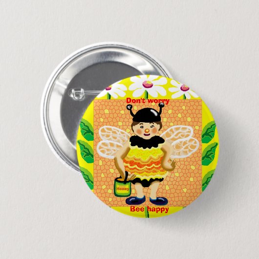 Keine Sorge, sei glücklich Button (Vorne & Hinten)