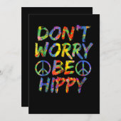 Keine Sorge, seien Sie Hippy Paint Splash Soul Hip Einladung (Vorne/Hinten)