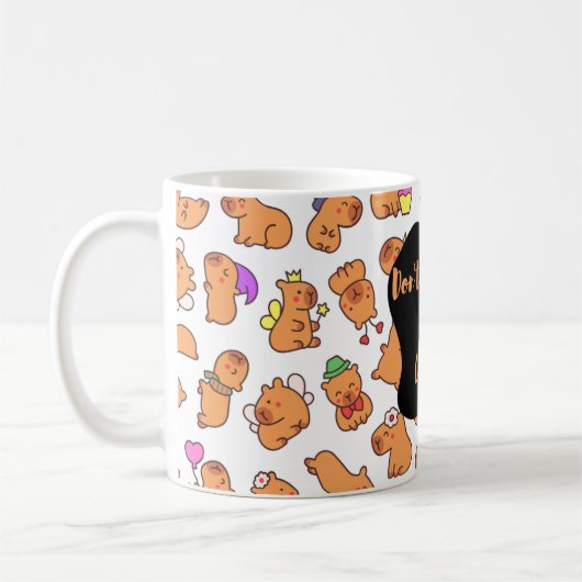 Keine Sorge, seien Sie zufrieden - Fun Capybara-Mu Kaffeetasse (Links)