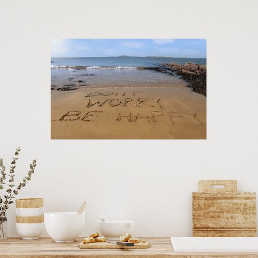 keine Sorge um glückliches Poster (Küche)