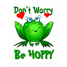 Keine Sorge, um Hoppy Niedliche grüne Frosch mit H