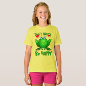 Keine Sorge, um Hoppy Niedliche grüne Frosch mit H T-Shirt (Vorne ganz)