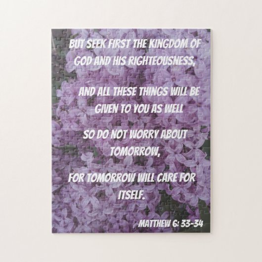 Keine Sorge wegen der Bibelverse von morgen Puzzle (Vertikal)